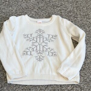 4T toddler girl snowflake print sweater long sleeve